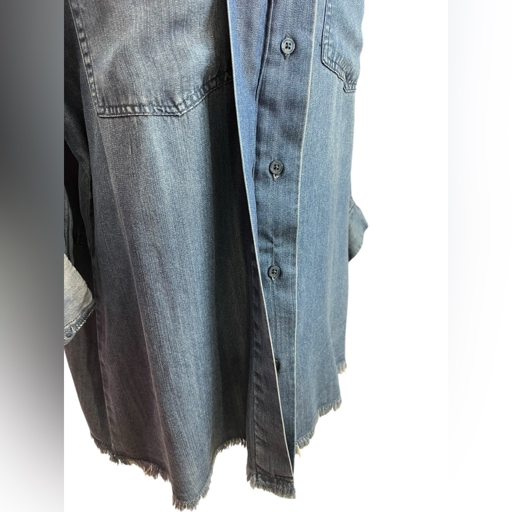 Cafe Marrakesh 100% Tencel Lyocell Chambray Button Down Shirt Medium NWT Blue - Picture 5 of 11